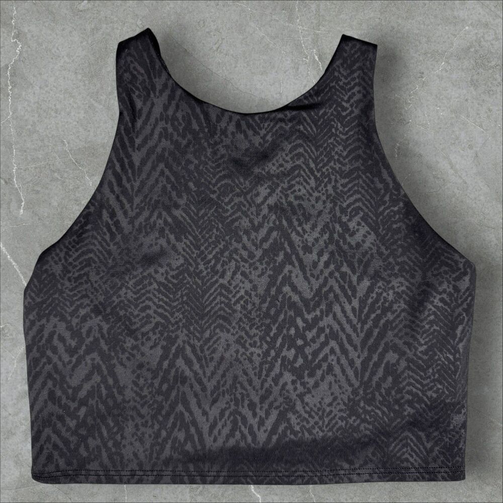Athleta Racer Back Double Layer Tank Top Cropped Compression Sports Bra - S